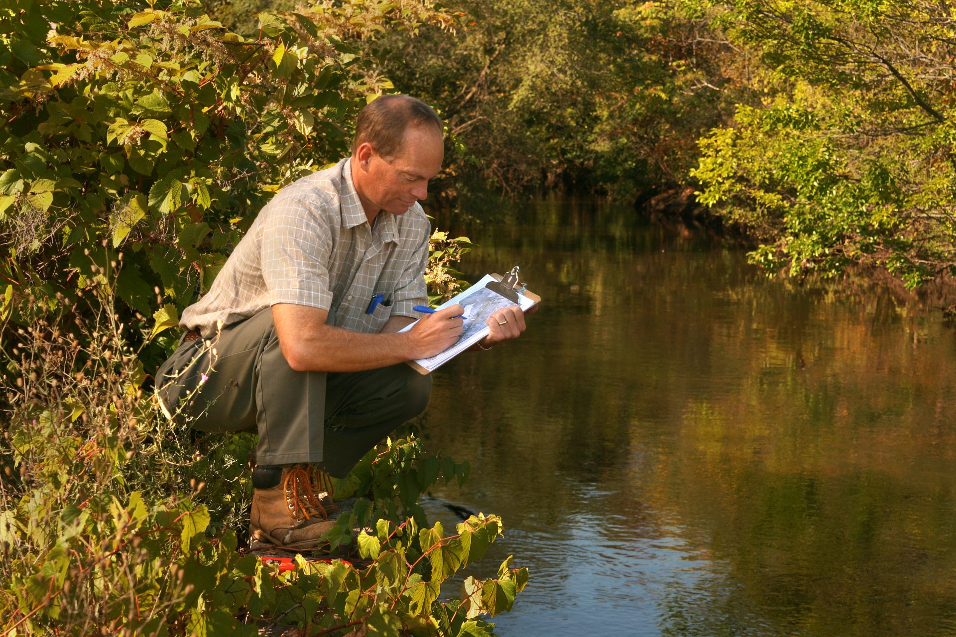 Environmental professional doing fieldwork