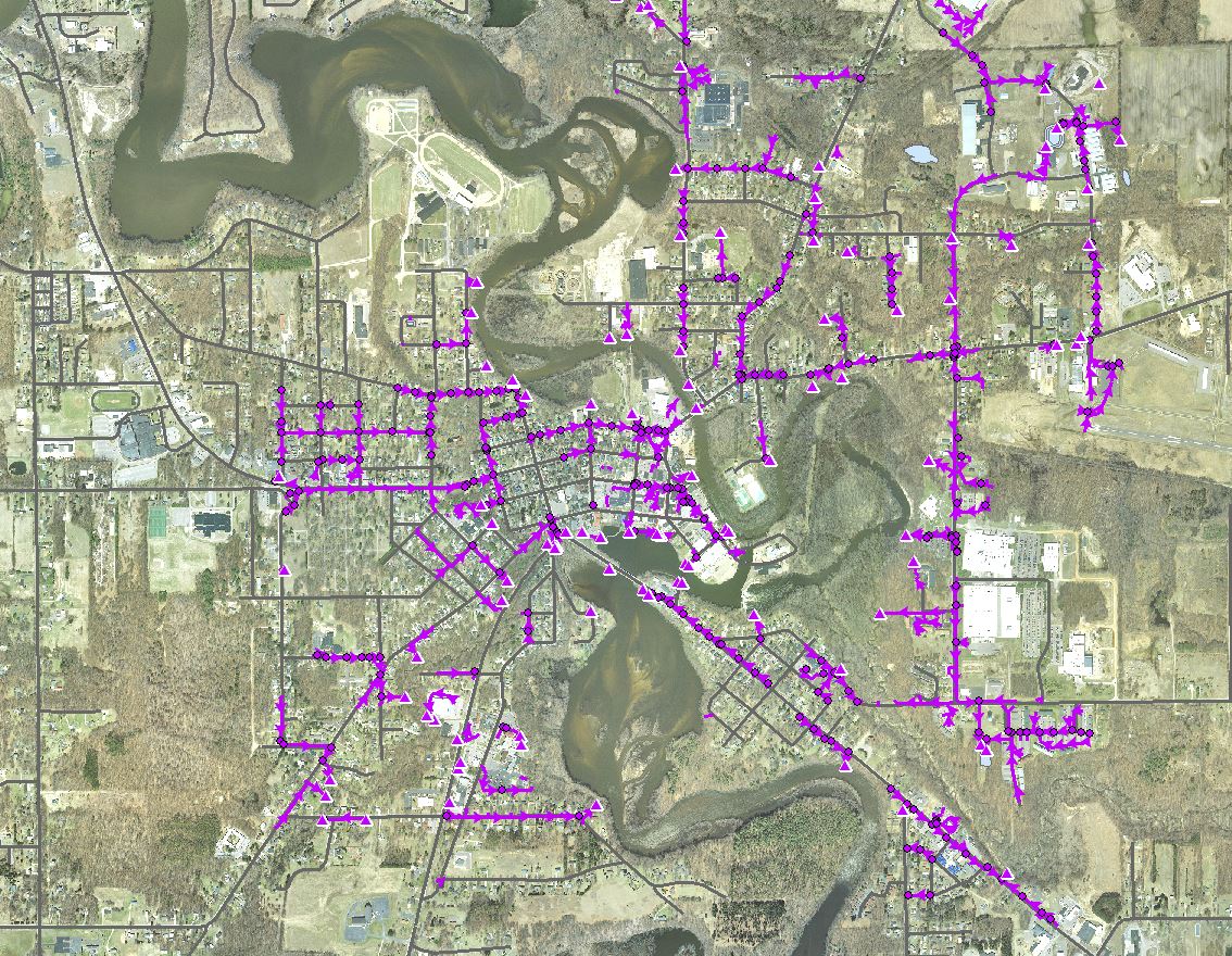 Map of sewer data